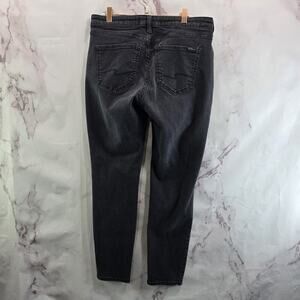 Silver Jeans Womens 14 X 29 Washed Black Denim Curvy High Rise Skinny
